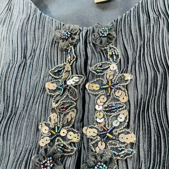 R&M RICHARDS Navy Blue Ruched Sequin Dress Special Occasion Jacket 10 - Picture 5 of 11